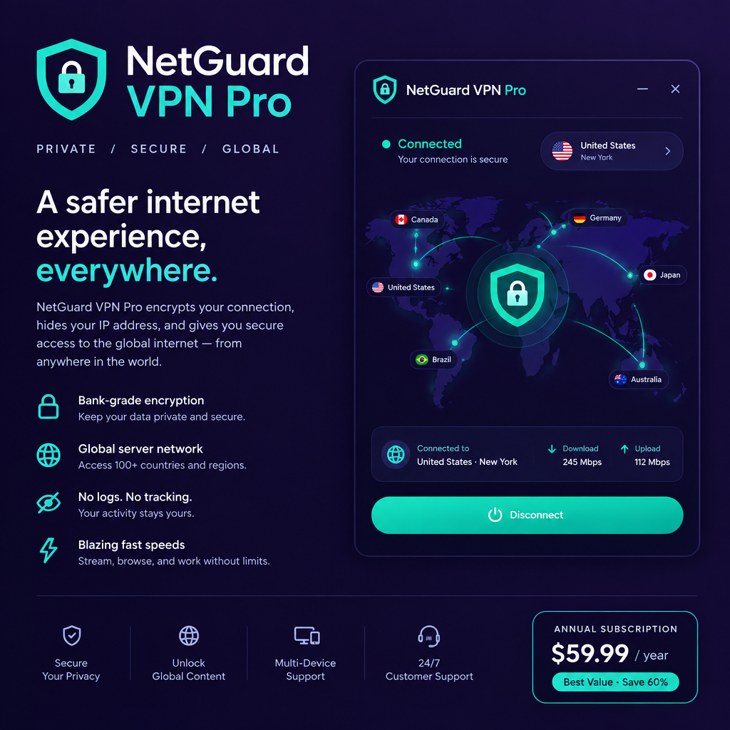 NetGuard VPN Pro - Annual Subscription
